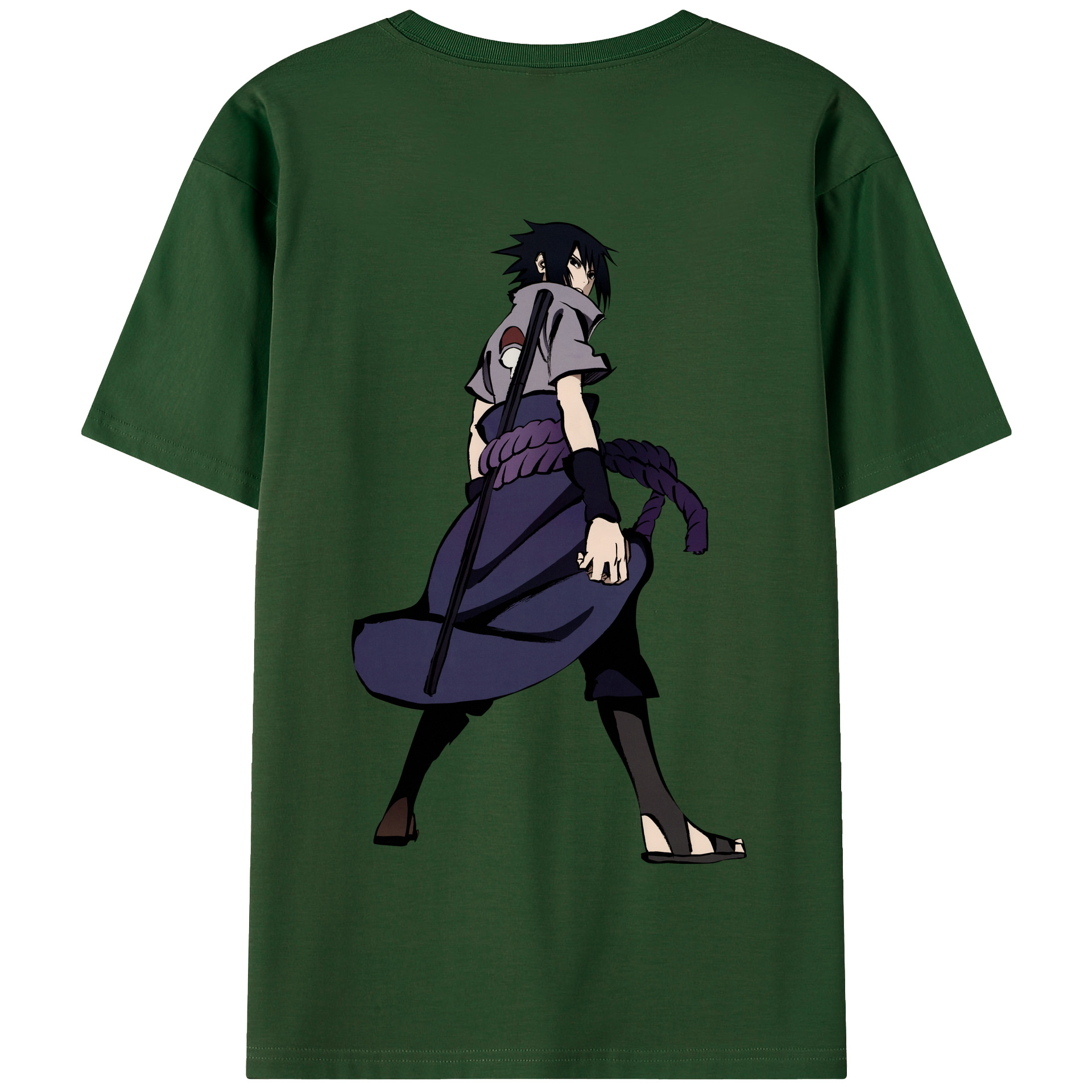 （画像用） NARUTO -ナルト- うちは サスケ Uchiha Sasuke 綿100％半袖Tシャツ（背面プリント）
